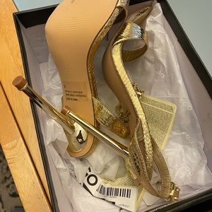 Gold Snake skin heels by EGO